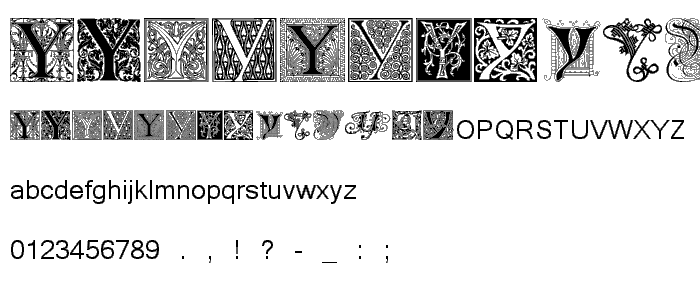 Ornamental Initials Y font